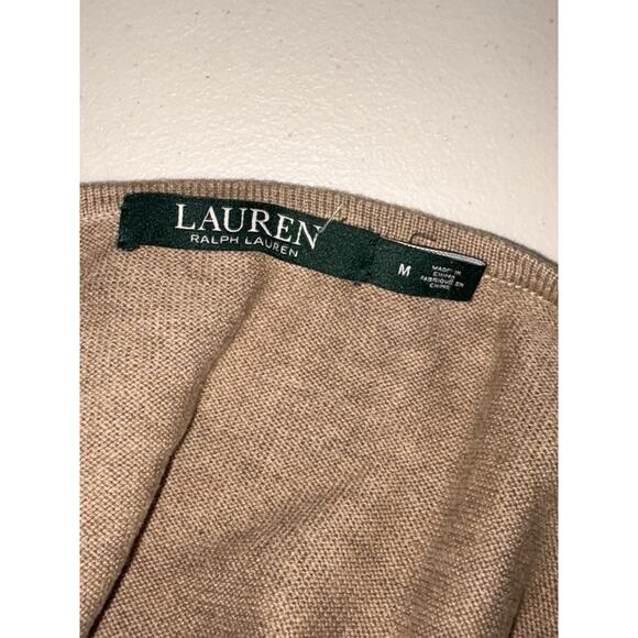Lauren Ralph Lauren Farheen Twill-Front Sweater Dress Mixed Media Shift Sz M - Picture 3 of 5